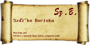 Szőke Boriska névjegykártya